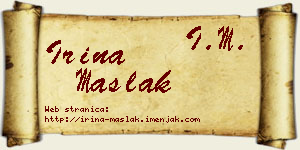 Irina Maslak vizit kartica